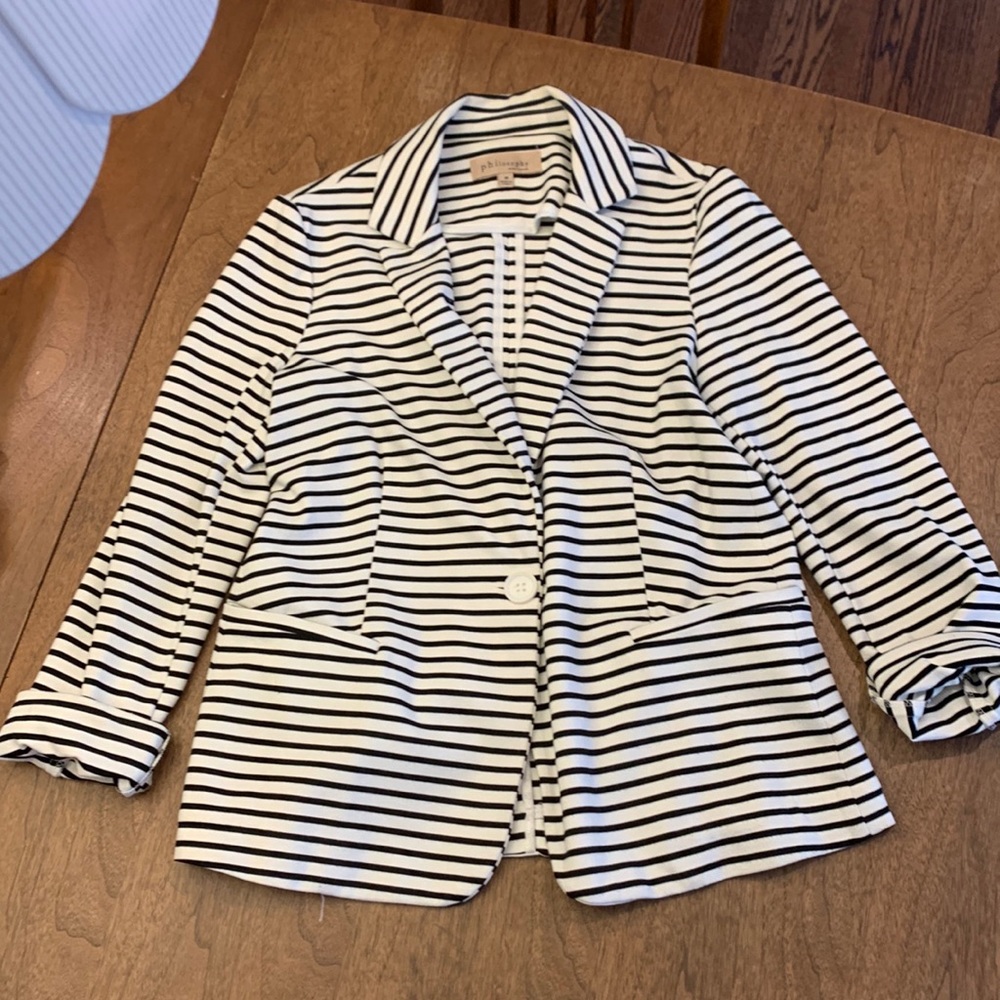 Striped philosophy knit blazer, medium. From Nordstrom Rack.